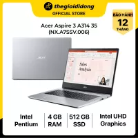 [Tra gop 0%] Laptop Acer Aspire 3 A314 35 P6NC N6000/4GB/512GB/14"/Win11/(NX.A7SSV.006)/Bac - Hang chinh hang