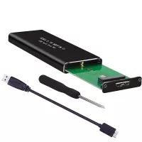 Flyshu-estojo Externo Para Disco Rigido, Caixa Externa Para Ssd, Usb 3.0 De Alta Velocidade, Chave B, 2230, 2242, 2260, 2280, Bolsa Preta