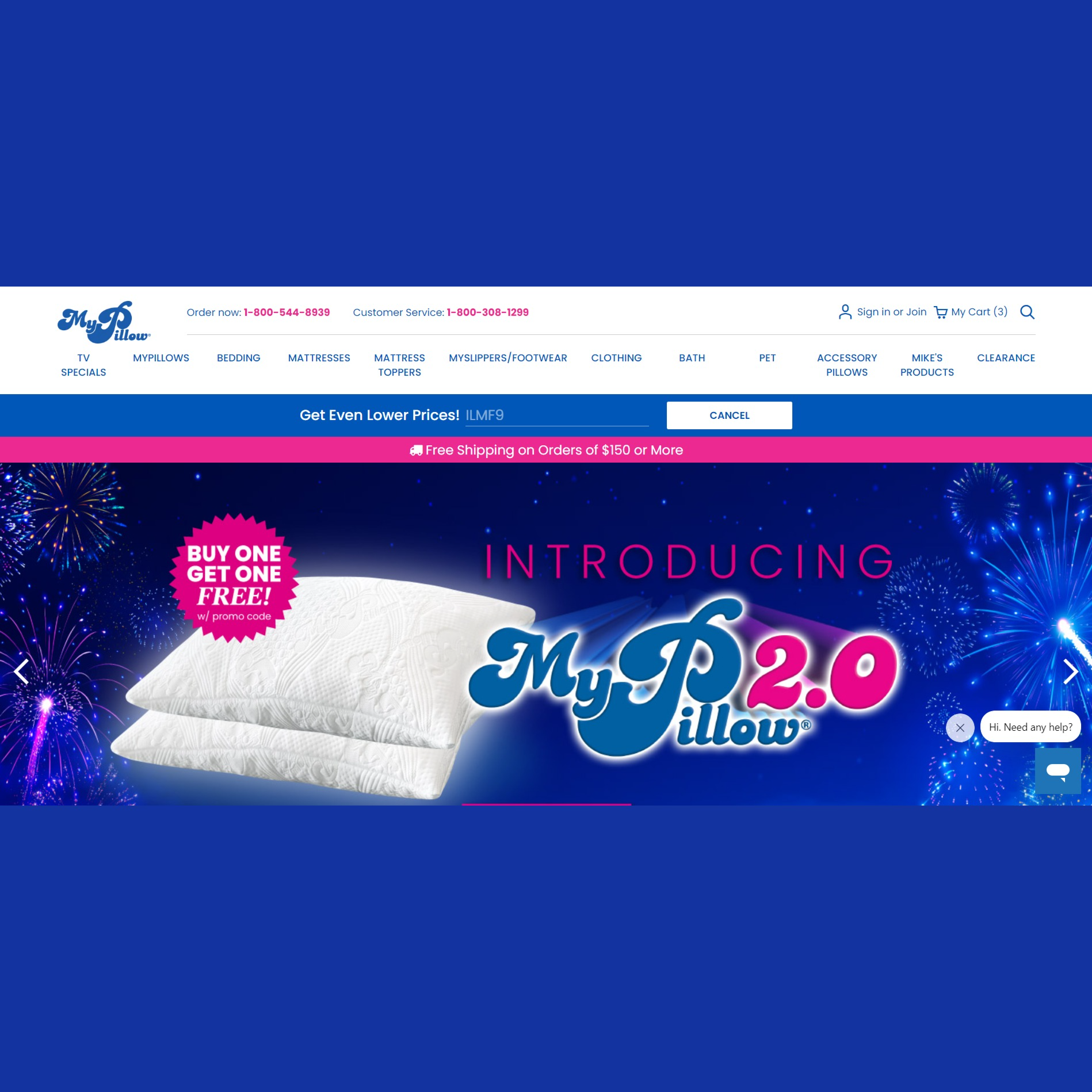 Up to 66% Off Your Order at MyPillow Image