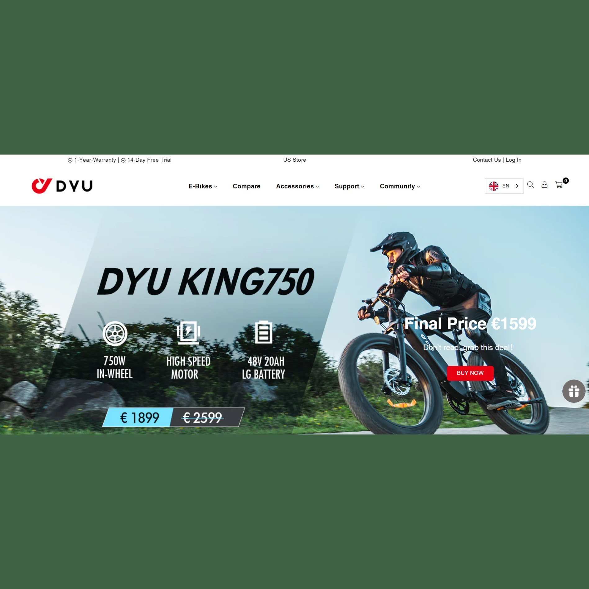 $50 Off DYU King750 Electric Bike Image