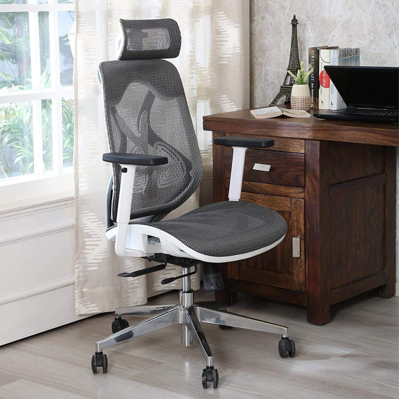 Xenon High Back Ergonomic Chair with Advanced Synchro Tilt Mechanism, Mesh Seat and Back, Adjustable Seat Depth, Lumbar Support, Arms and Headrest