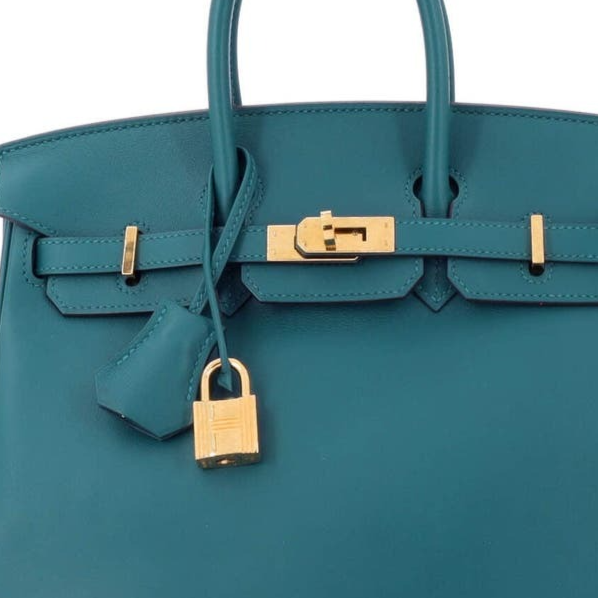 Birkin Handbag Green Swift with Gold Hardware 25