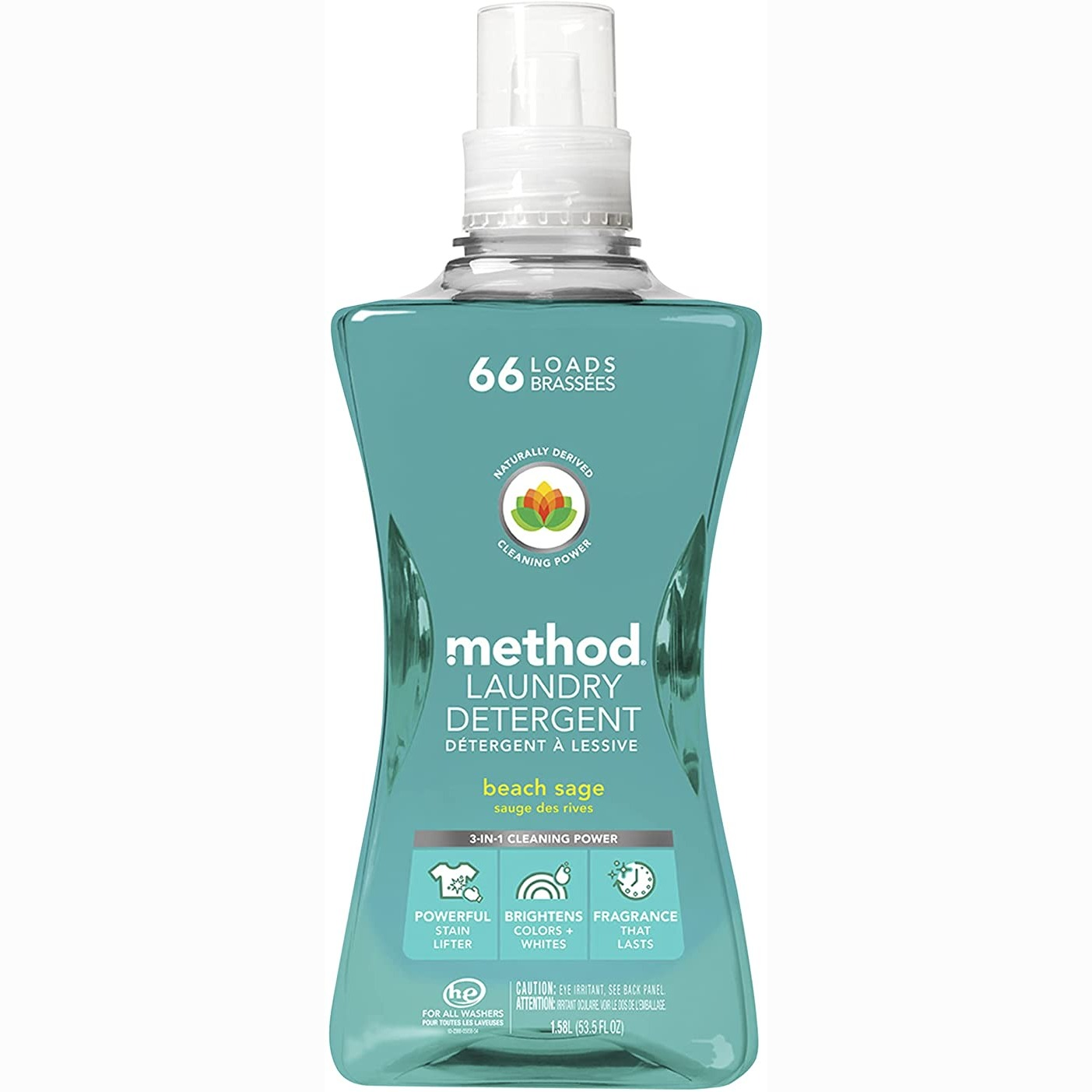 Method Concentrated Laundry Detergent, Beach Sage, 53.5 Ounce, 66 Loads : Amazon.ca: Health & Personal Care