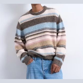 Pull bleu et beige Image