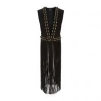 GIUSEPPE ZANOTTI DEMI VEST BLACK SUEDE FRINGE
