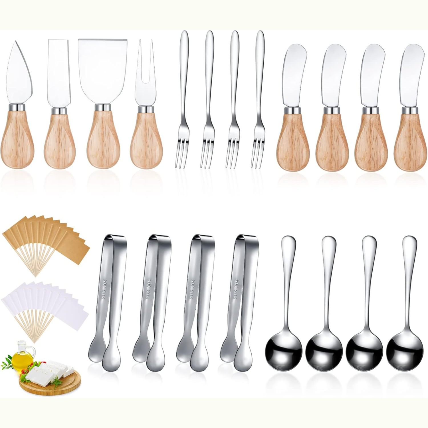 20 Pieces Cheese Knife Set
