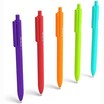 STAPLES Tru Red Retractable Quick Dry Gel Pens Med Point 0.7Mm Asst 5/Pk : Amazon.ca: Office Products