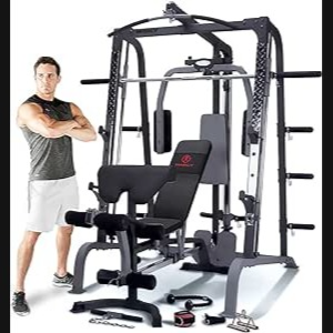 Marcy SM4000 Deluxe Smith Machine Full Home Gym with Commercial Grade Bench : Amazon.co.uk: Sports & Outdoors