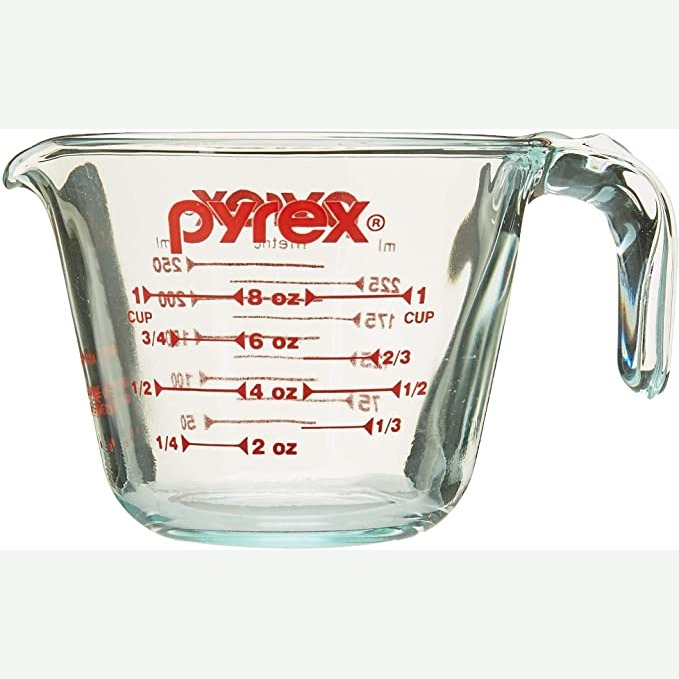 pyrex Prepware 1-Cup Measuring Cup, Clear with Red Measurements, Clear/Red : Amazon.ca: Home