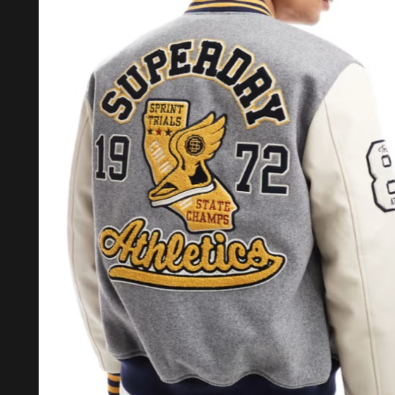 Veste Baseball US gris et jaune Image