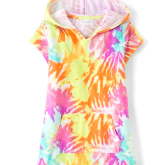 Maillot de bain en tissu éponge tie-dye arc-en-ciel pour filles - Multi Clr