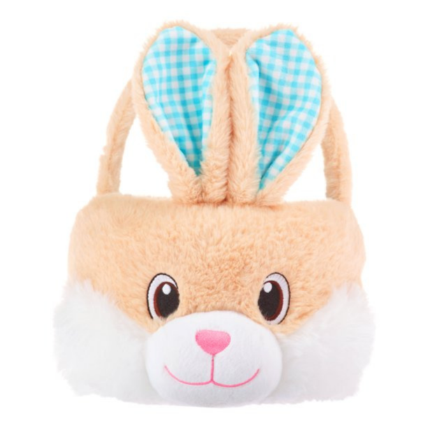 Way To Celebrate Fluffy Animal Basket, Bunny with Gingham Ears - Walmart.com