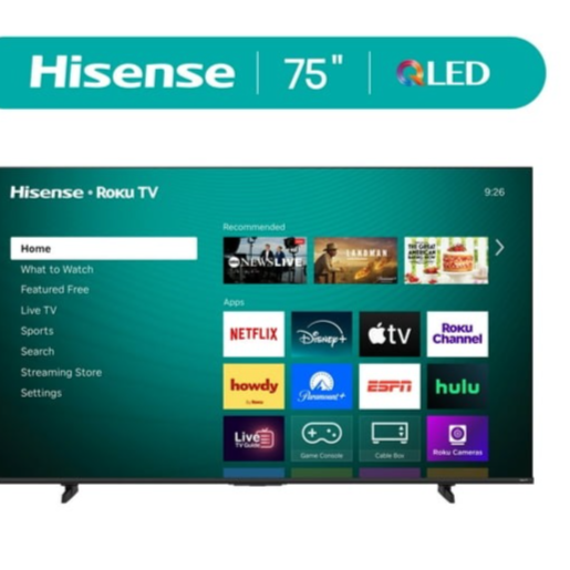 Hisense 75" Class H5 Series QLED 4K UHD Roku Smart TV (75H5QBR, 2025 Model) - QLED, Dolby Vision, HDR10, AI Sports Mode, Game Mode Plus, Google Assistant - Walmart.com