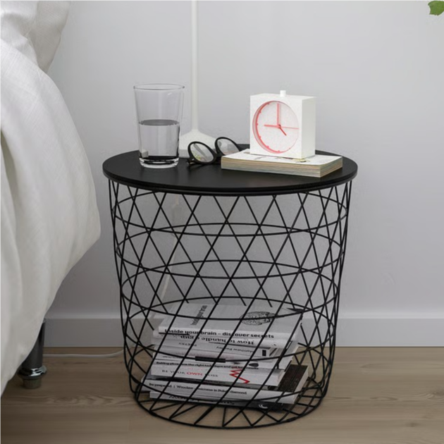 KVISTBRO Storage table, black, 17 3/8 "