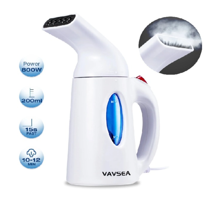 VAVSEA Steamer for Clothes, Portable Garment Steamer, Auto Shut-off Function, Wrinkles/ Steam/ Soften/ Clean/ Sterilize, White