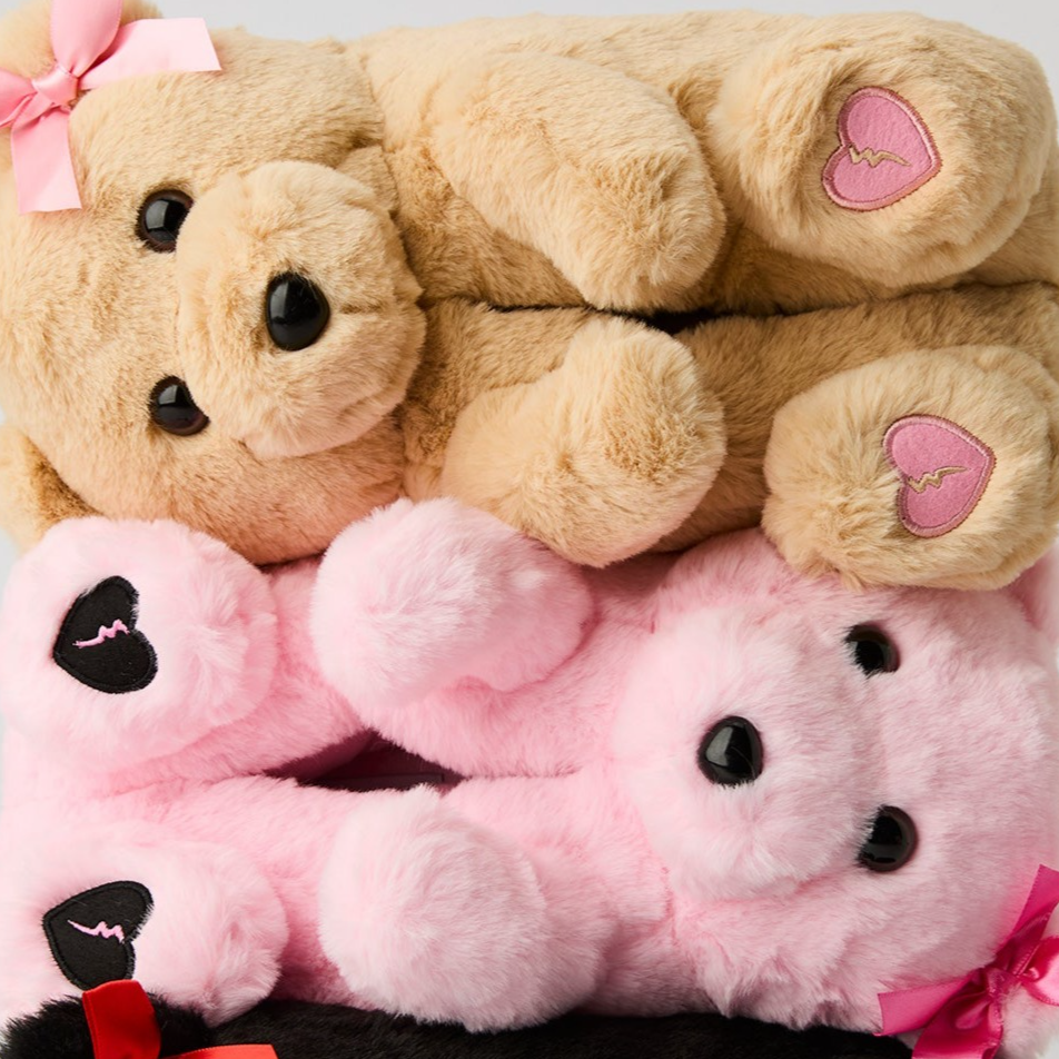Faux Fur 3D Bear Slipper