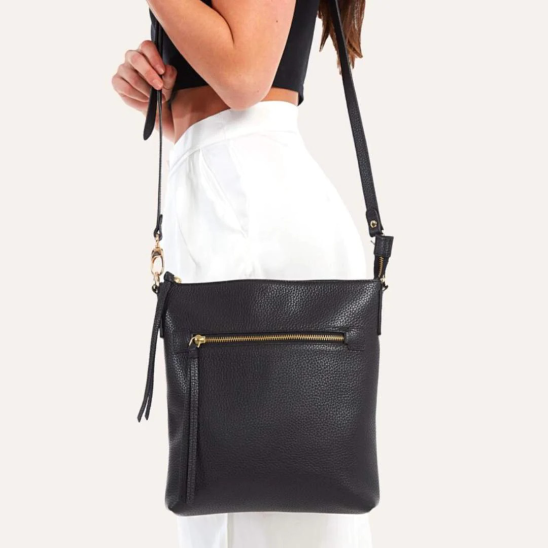Genuine Pebble Leather Crossbody Bag