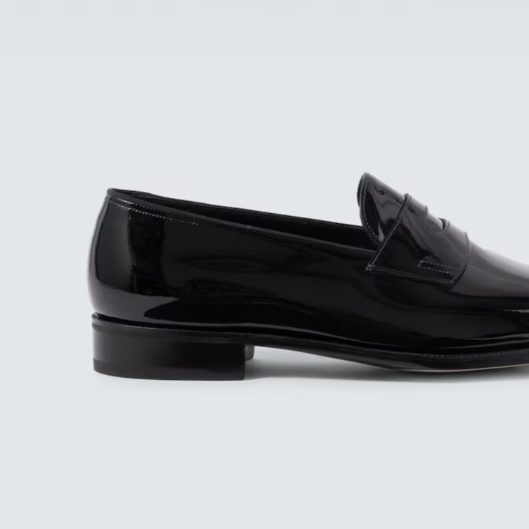  John Lobb Jamie patent leather penny loafers