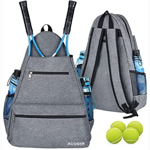 ACOSEN Tennis Bag Tennis Backpack - Large Tennis Bags for Women and Men to Hold Tennis Racket,Pickleball Paddles, Badminton Racquet, Squash Racquet,Balls and Other Accessories (Grey) : Amazon.co.uk: Sports & Outdoors