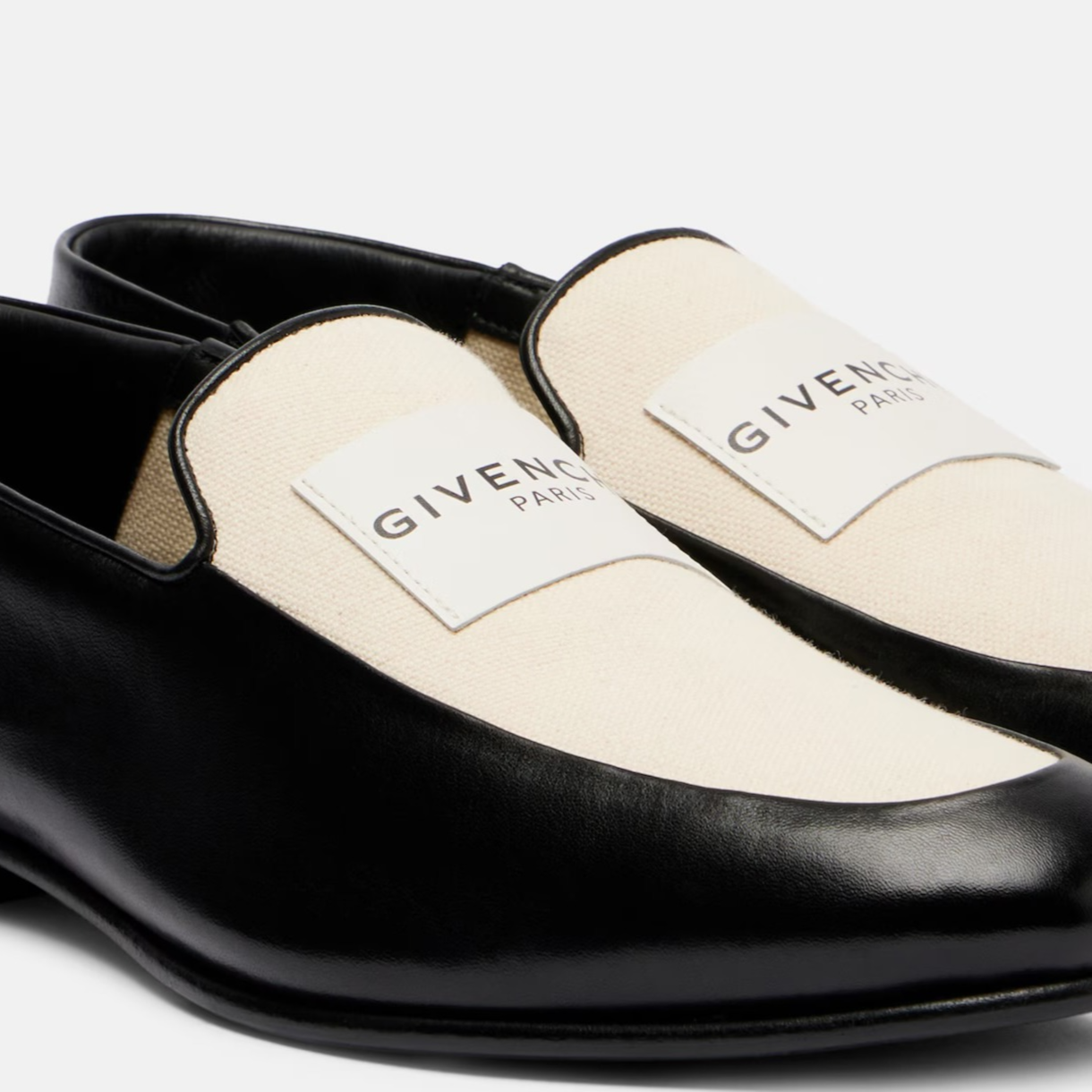 Givenchy Label leather and canvas loafers