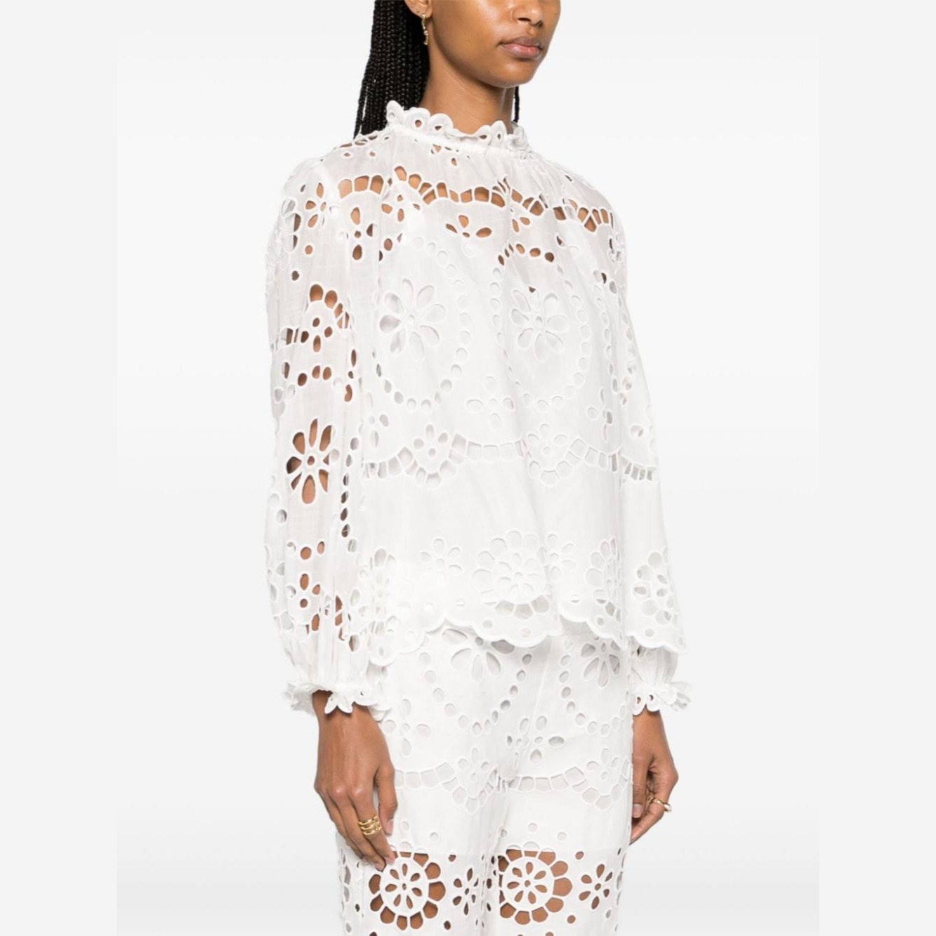 ZIMMERMANN LEXI EMBRD BLOUSE IVORY