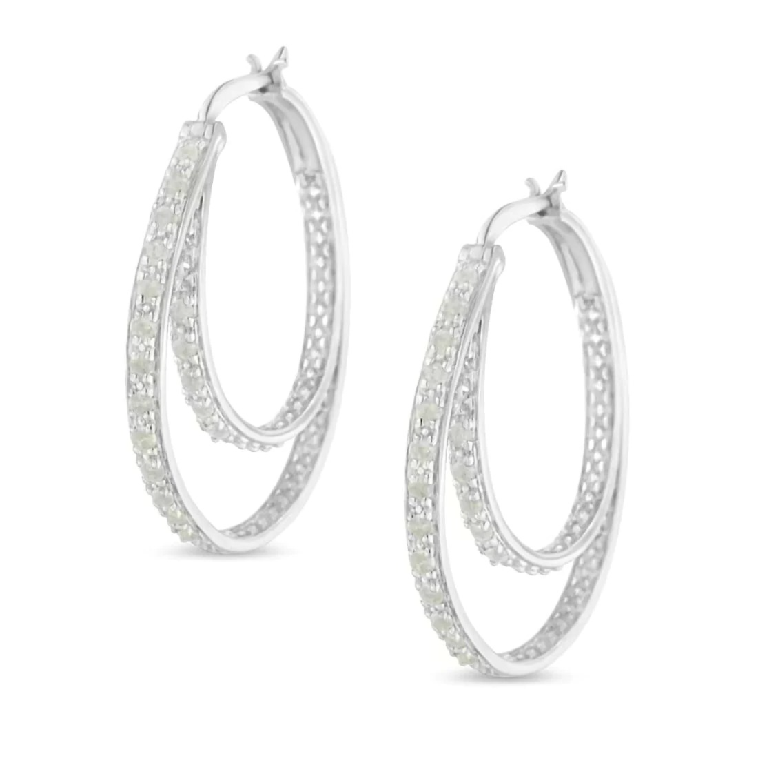 Double Hooped Diamond Earrings