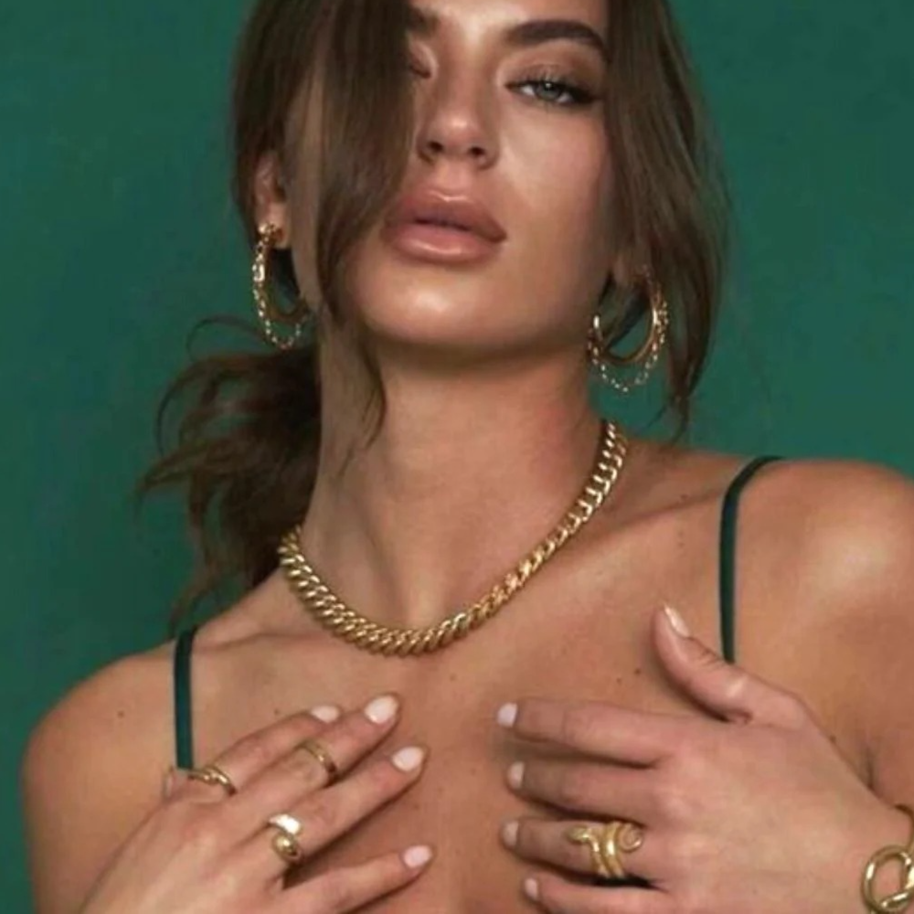Golden Chain Hoop Earrings