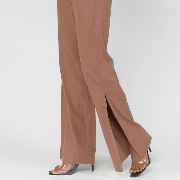 Wide-Leg Split-Hem Pants