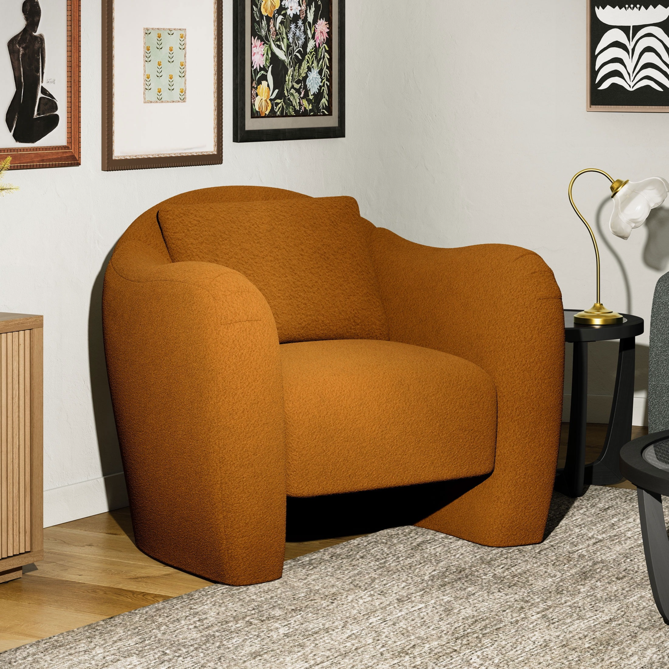 Beautiful Barrymore Teddy Accent Chair by Drew Barrymore, Adult, Butterscotch Shearling - Walmart.com