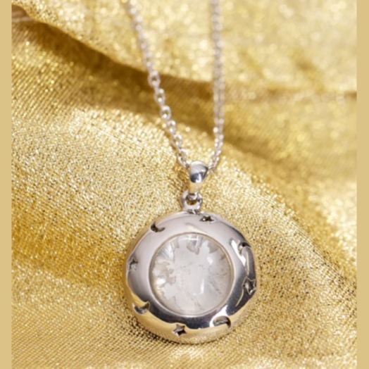 Sterling Silver Galaxy Necklace Made With Moon Meteorite