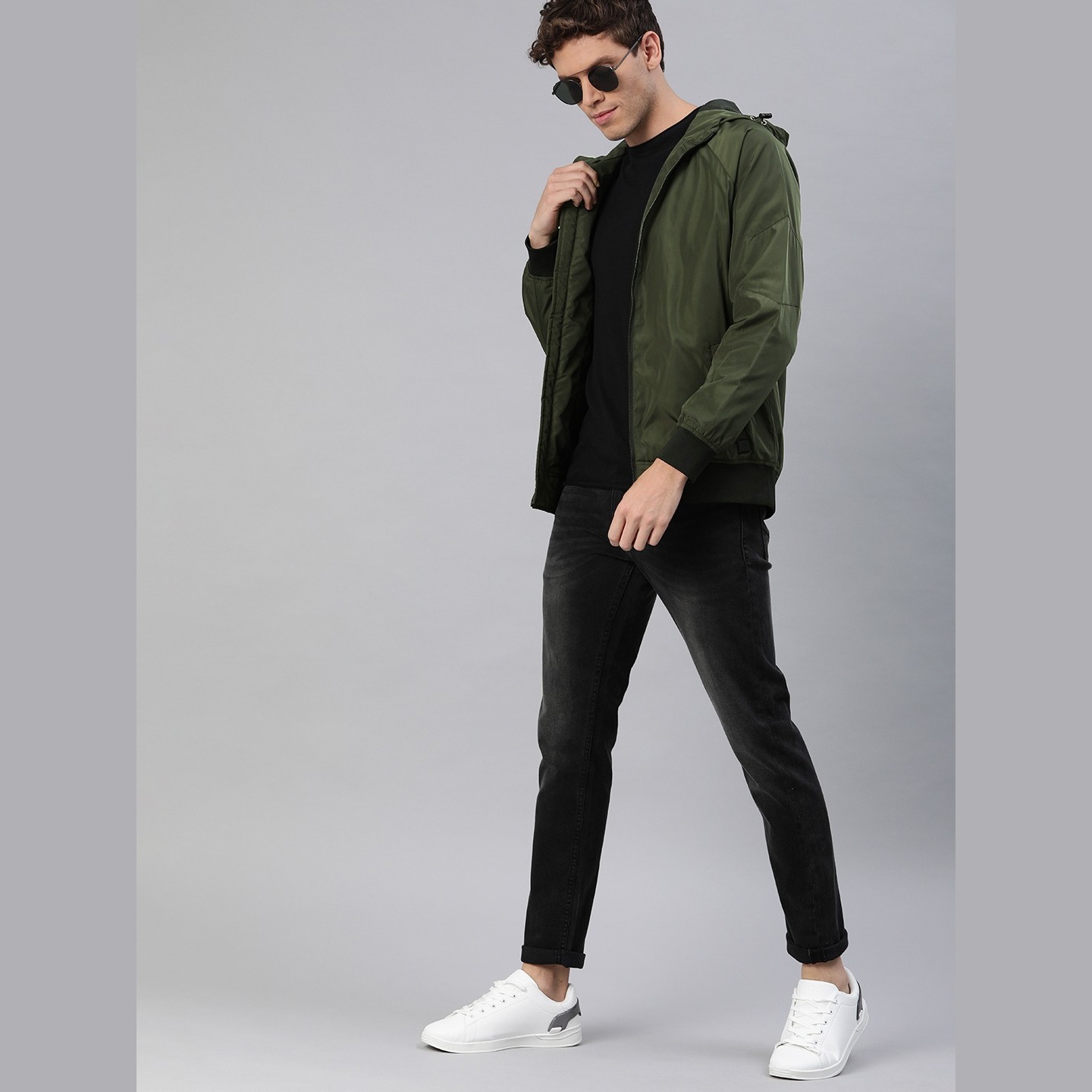 wrogn olive green jacket