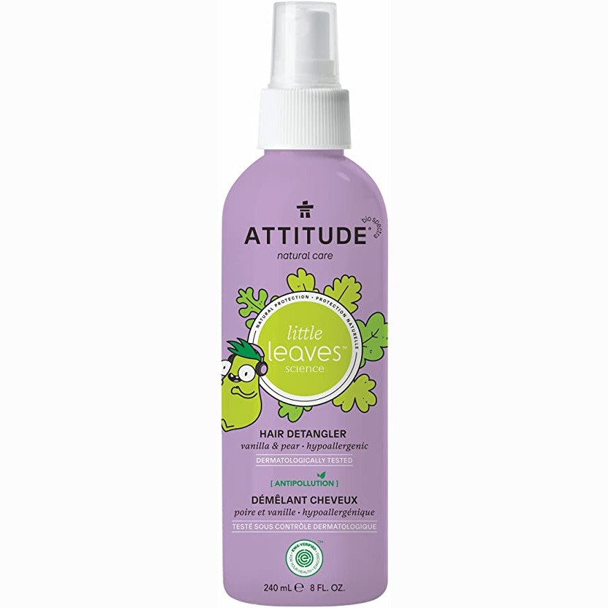 ATTITUDE Hair Detangler for Kids, Spray Bottle, Hypoallergenic Plant- and Mineral-Based Formula, Vegan and Cruelty-free, Vanilla & Pear, 8 Fl Oz : Amazon.ca: Beauty & Personal Care