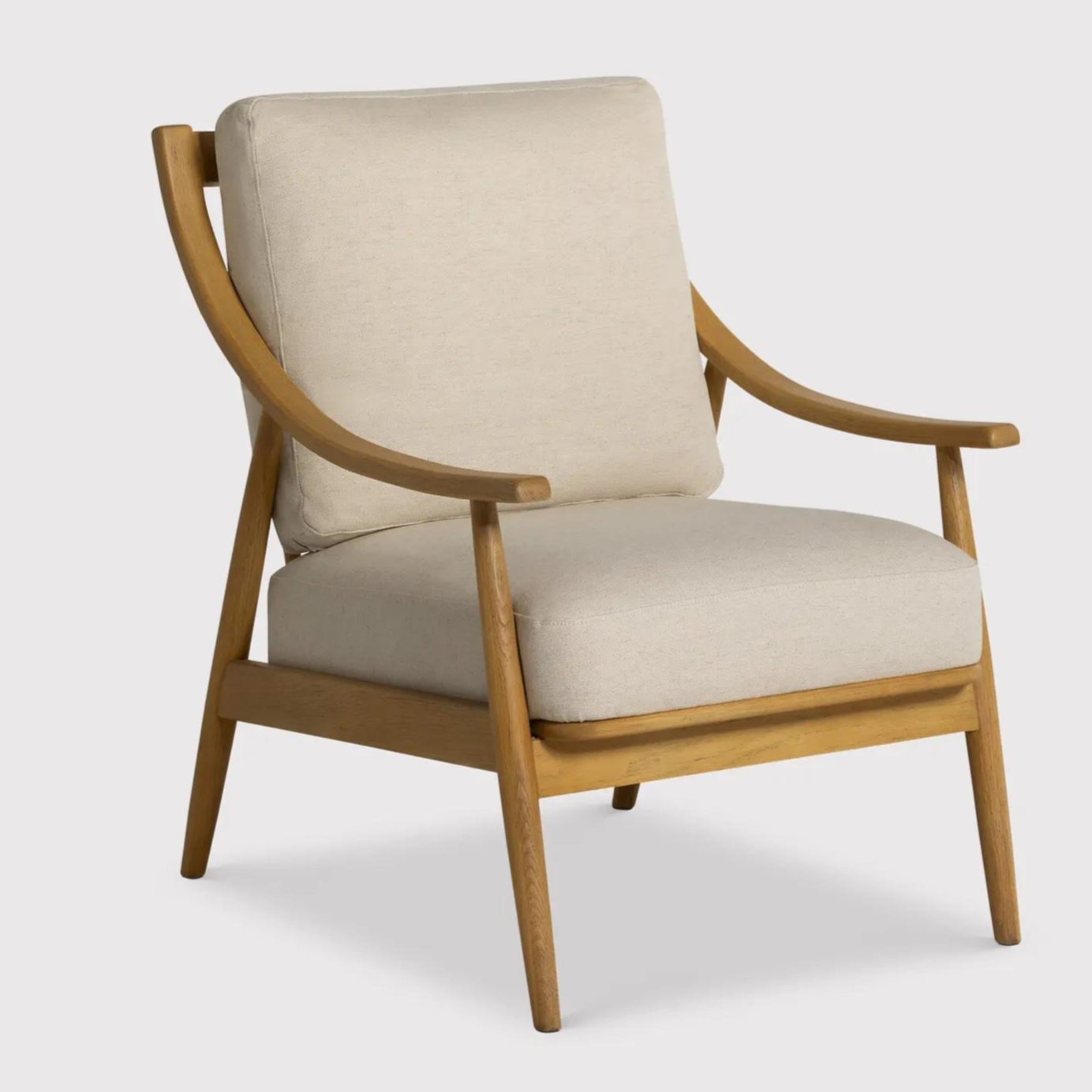 Runa  Cream Fabric Accent Chair with Solid Wood Frame  £369