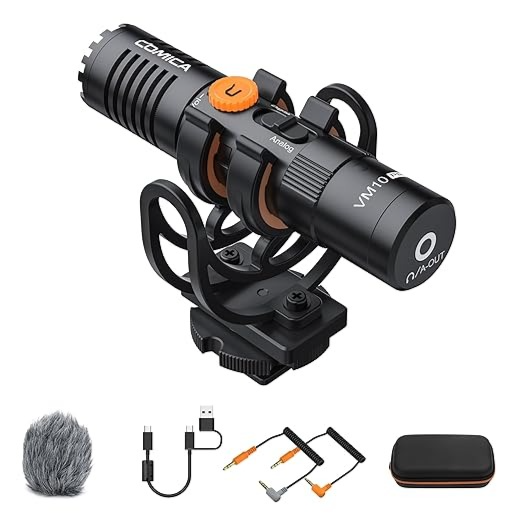 comica VM10 PRO Camera Microphone Dual-Mode USB Shotgun Microphone with Gain Control, Monitor, USB C Digital Output, Video Mic for Camera, Smartphone, DSLR Camcorder, etc : Amazon.in: Electronics
