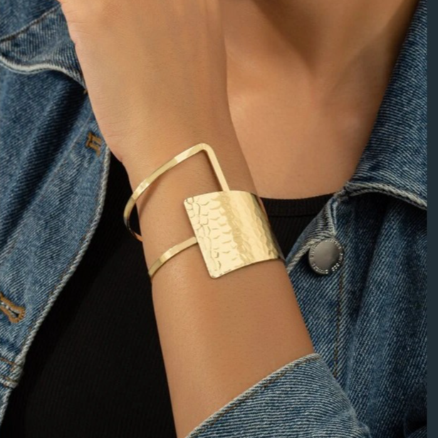 Geometric Design Cuff Bangle