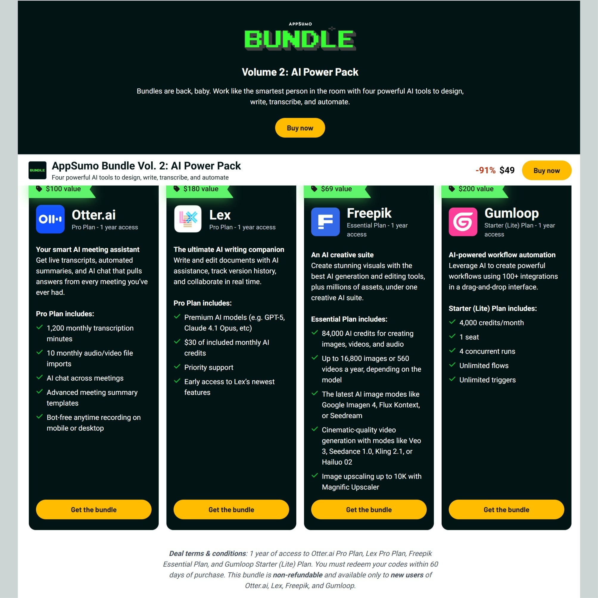 Appsumo Volume 2: AI Power Pack