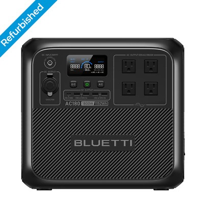 Refurbished BLUETTI AC180 Portable Solar Generator 1152Wh LiFePO4 Power Station