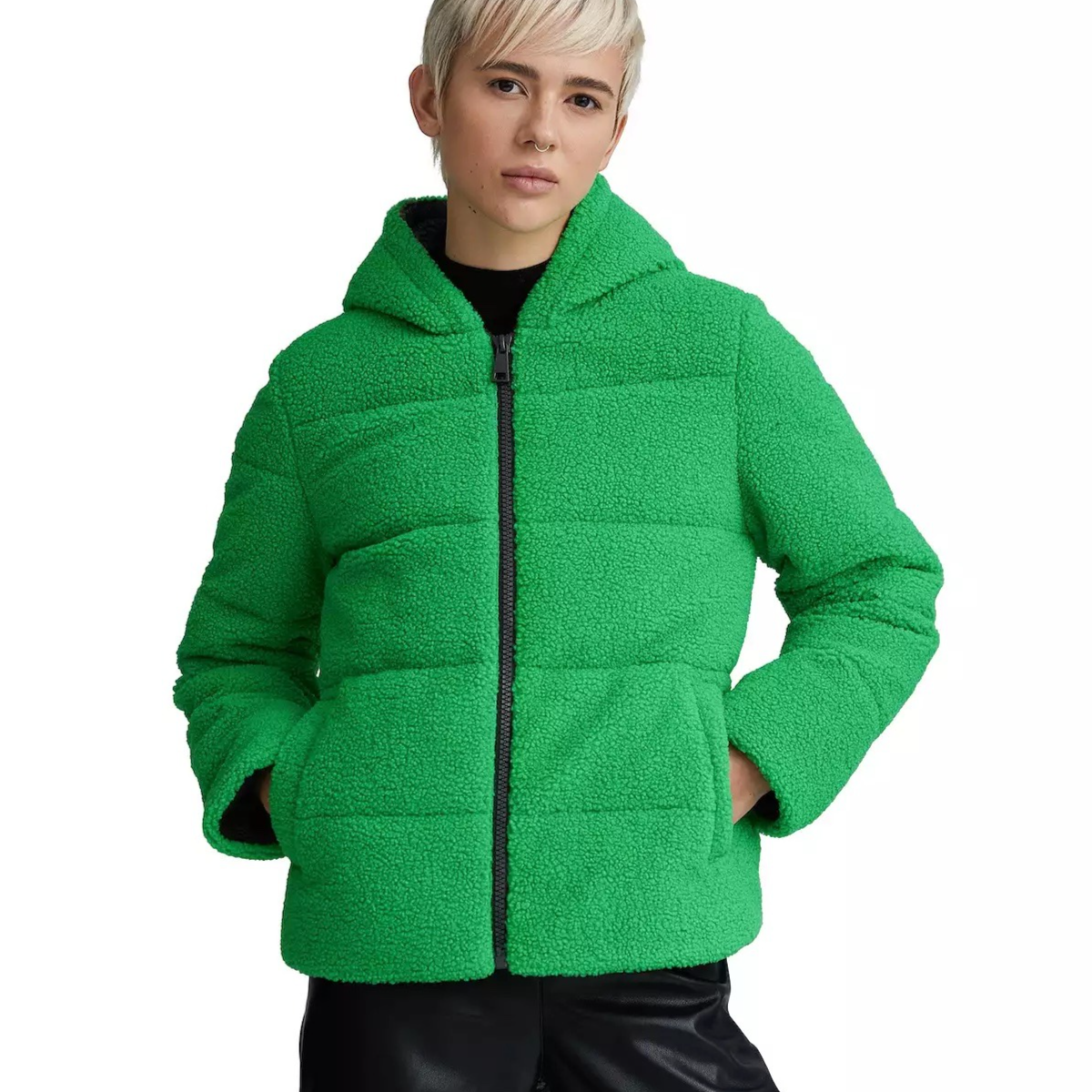 NVLT Hooded Berber Puffer Jacket - $69