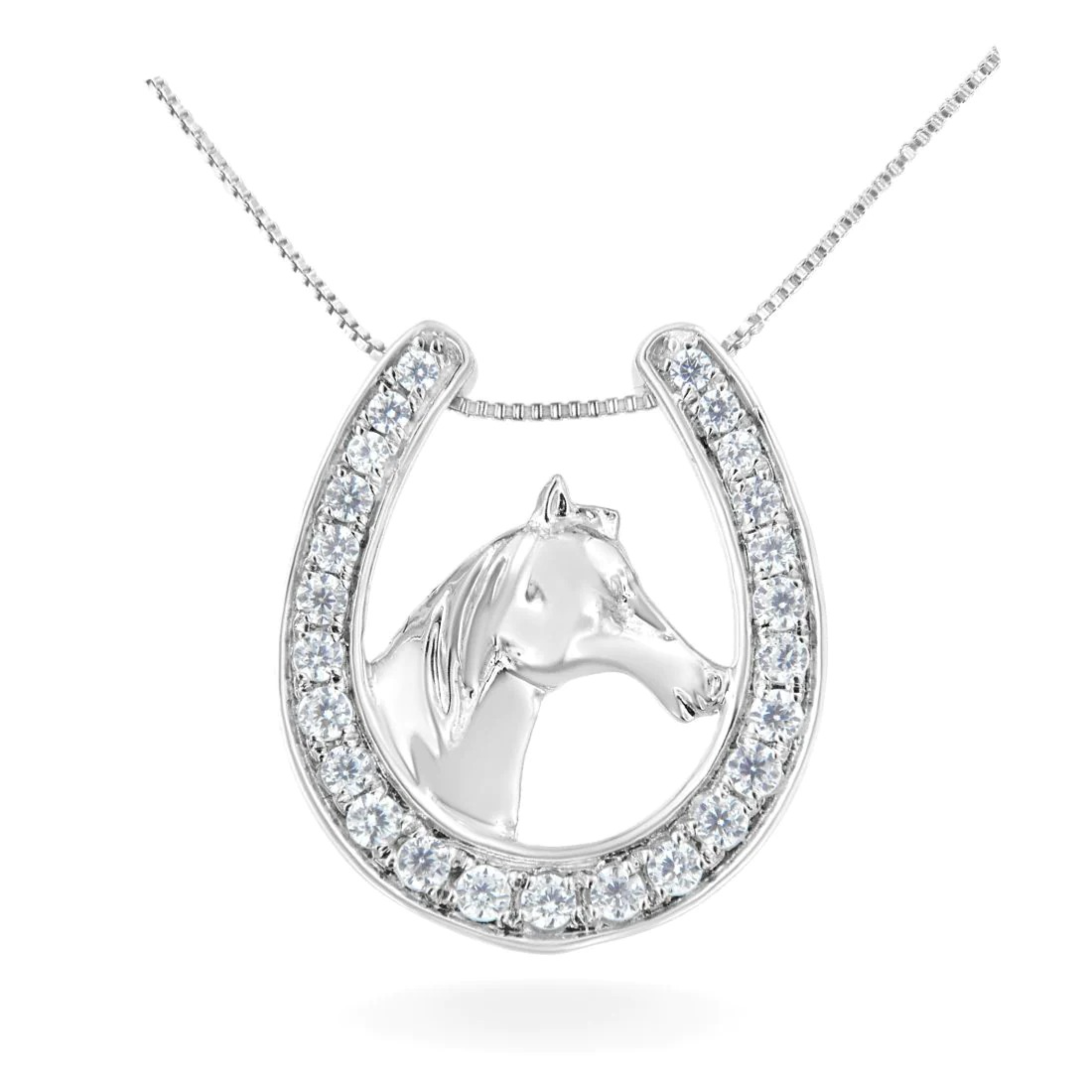 Diamond Horseshoe Pendant Necklace
