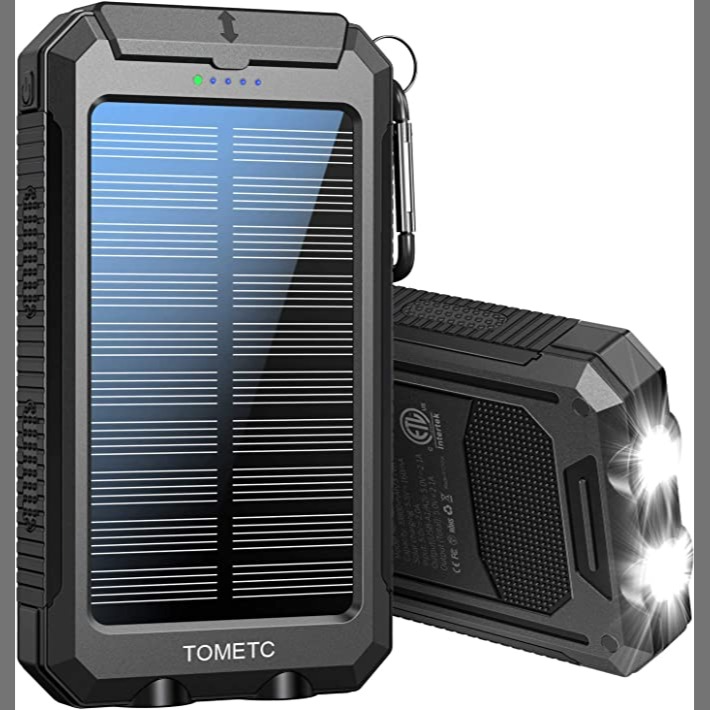 $20 Off Today! Solar Power Bank 36800mAh Portable Solar Charger 5V3.1A,18W PD QC 3.0 Dual 2 USB,LED Flashlights Port Strong LED IPX7 Flashlight,Waterproof, Dustproof, Shockproof (Black) : Everything Else