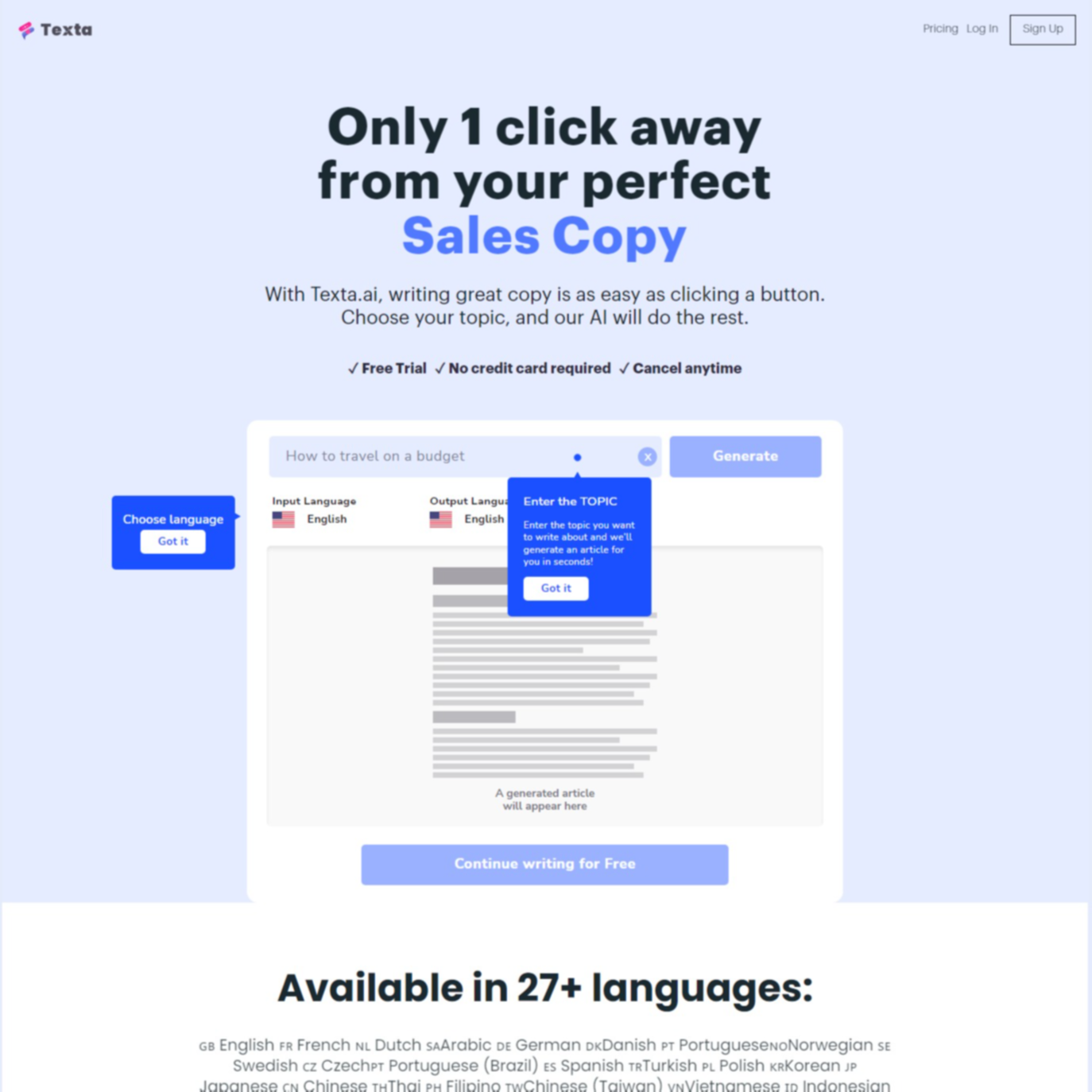 Texta | Create Engaging Articles On Any Platform