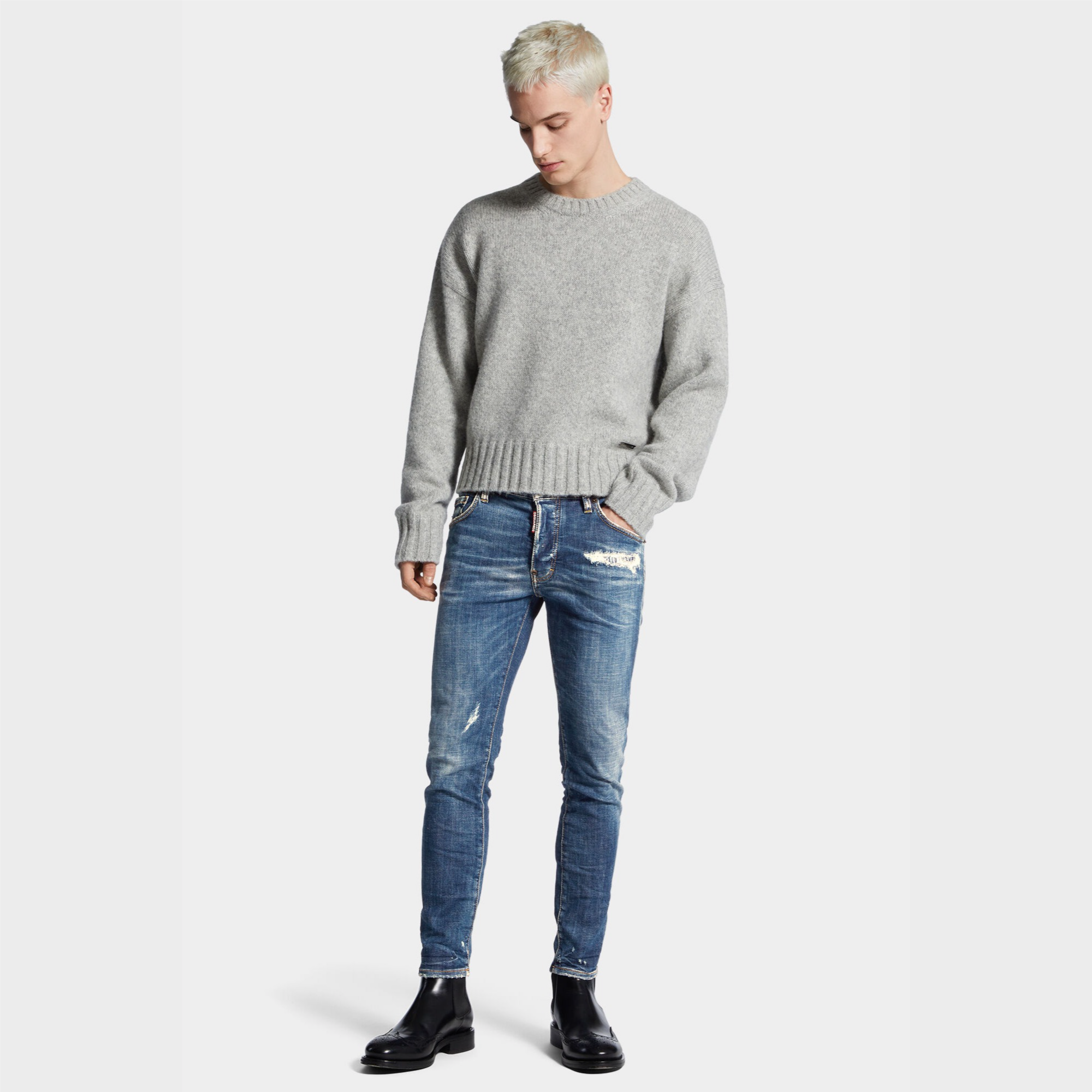 DSQUARED2- MEDIUM WASH SKATER JEANS 