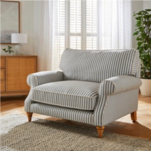 SAVE - Naomi Striped ArmChair - Navy Stripe - £219 with an addition 30% off