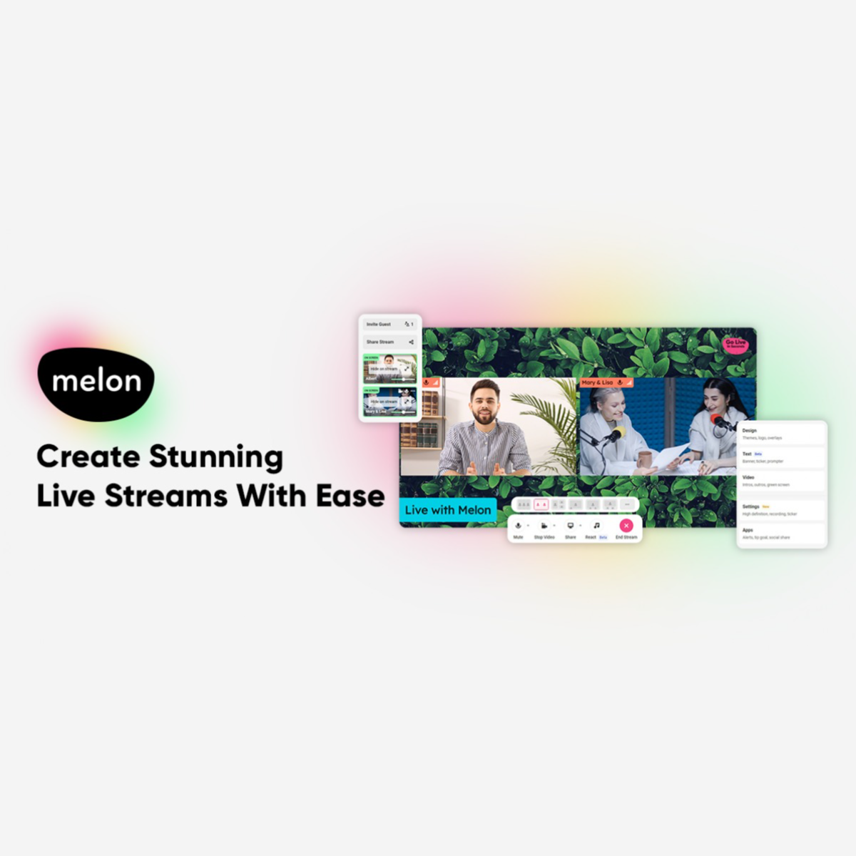Melon App - Transmite en vivo profesional y fácilmente