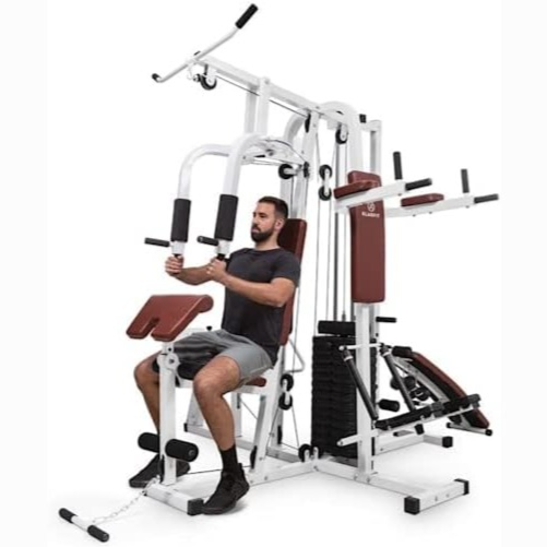 Klarfit Ultimate Gym 9000 Multi Gym, 7-in-1 Fitness Station Home Gym w/Chest & Curl Stations, Lat Pulldown Machine, Incline Bench, Dip Bar, Stepper, Leg Press, Weights Gym Machine, Multi Gyms For Home : Amazon.co.uk: Sports & Outdoors