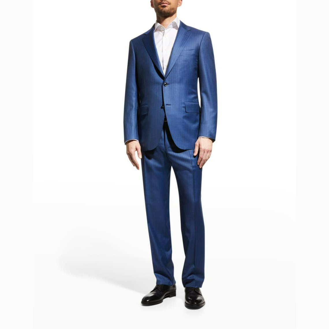 Men's Super 150s Wool Striped Suit