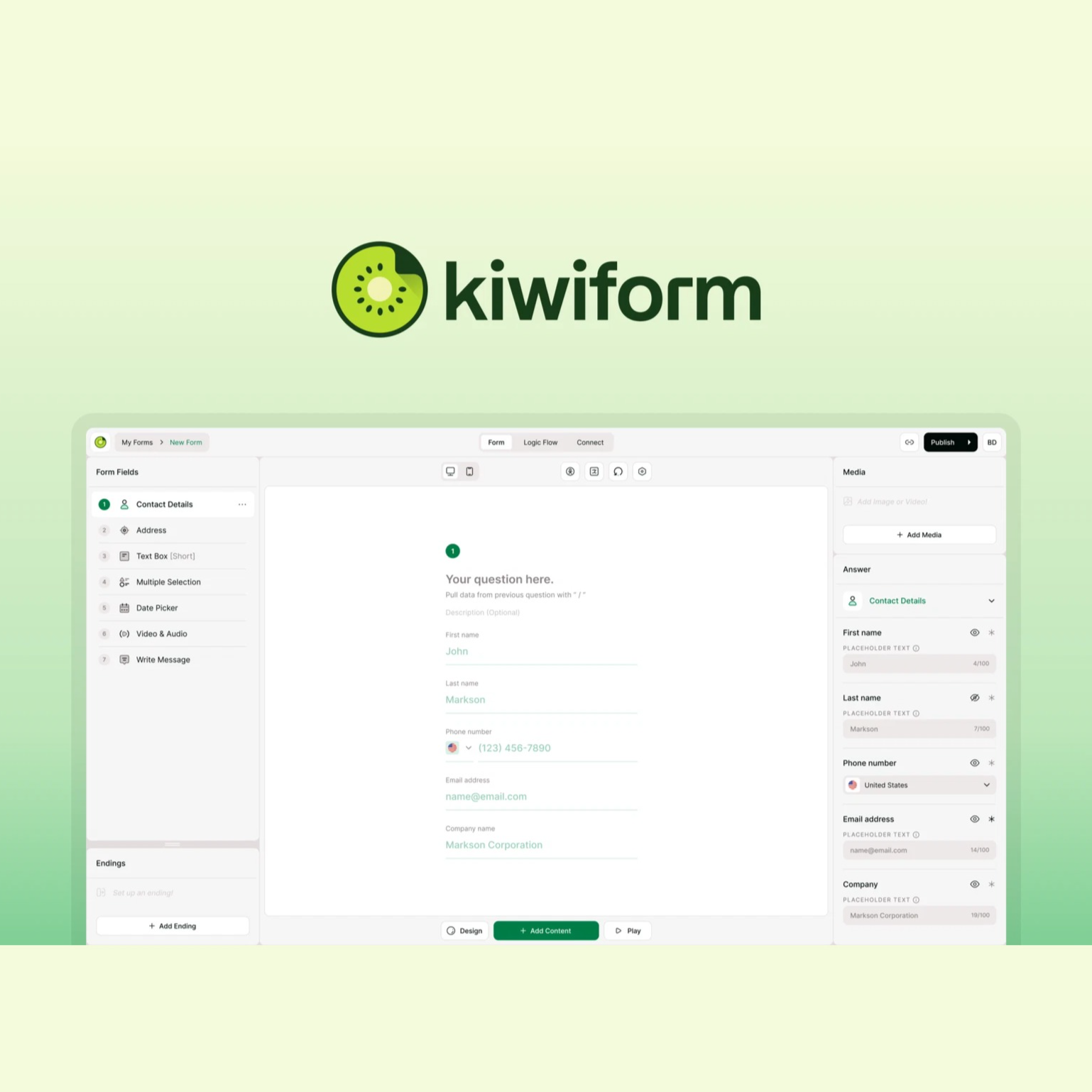 Kiwiform | unlimited forms with logic and analytics