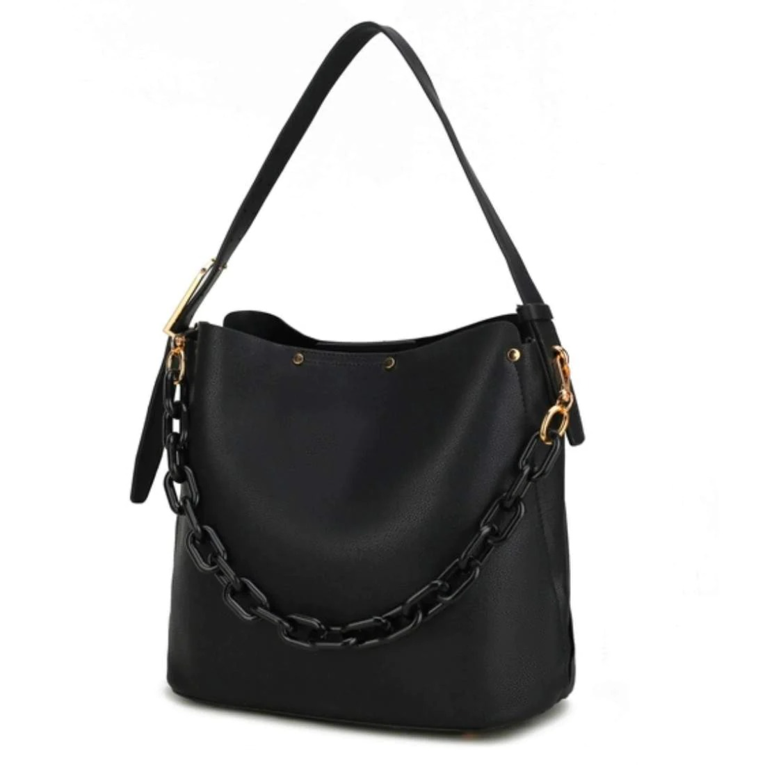 Chain Vegan Leather Hobo Bag
