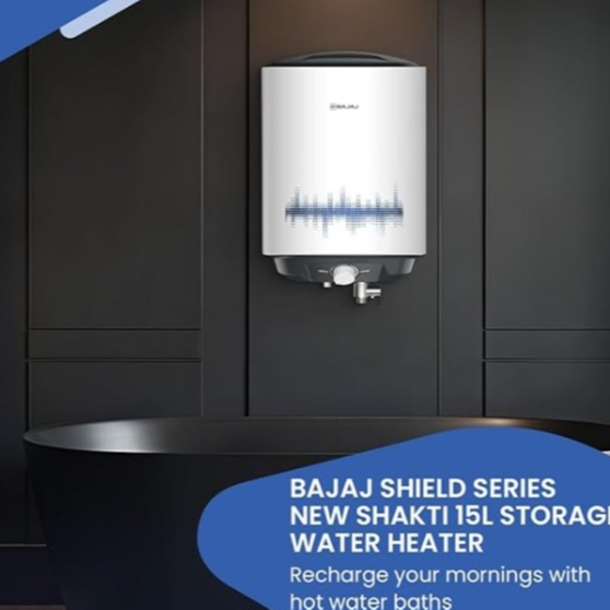 Bajaj Shield Series New Shakti 15L Storage Wall Mount Water Heater
