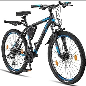 Licorne Bike Effect Premium Mountain Bike - Alloy Frame Bicycle for Boys, Girls, Men and Women - 21 Speed Gear, 26 inch, Black/Blue (2x Disc Brake) : Amazon.co.uk: Sports & Outdoors